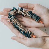 Amber S Adjustable Necklace / Cream & Teal Mix