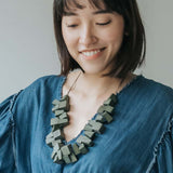 Block 2 Adjustable Necklace / Grey