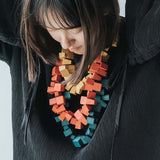 Block 2 Adjustable Necklace / Orange