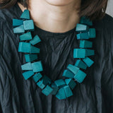 Block 2 Adjustable Necklace / Teal
