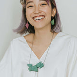 Oblong Mismatch Earrings / Army Green