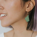 Oblong Mismatch Earrings / Army Green