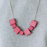 Mia Series 2 Square 2 Chain Necklace / Magenta