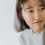 Mia Series 2 Square 1 Earrings / Forest