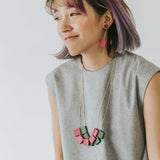 Mia Series 2 Square 1 Chain Necklace / Magenta