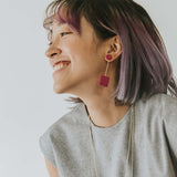 Mia Series 2 Square 1 Earrings / Magenta