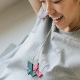 Mia Series 2 Triangle Chain Necklace / Magenta