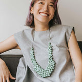 Cube Adjustable Necklace / Mint Green