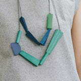 Quadrangle Q1 Adjustable Necklace / Blue Mix