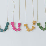 Mia Series 2 Square 2 Chain Necklace / Magenta
