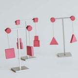 Mia Series 2 Square 1 Earrings / Magenta
