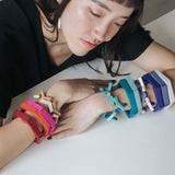Hexagon Bracelet / Raspberry