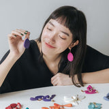 Teardrop Earrings / Blueberry