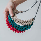 Dot Bib Adjustable Necklace / Red