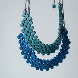 Dot Bib Adjustable Necklace / Teal