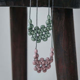 Seed Interlace Adjustable Necklace / Pink