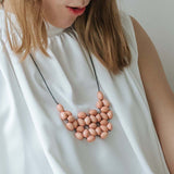 Seed Interlace Adjustable Necklace / Peach