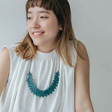 Dot Bib Adjustable Necklace / Teal