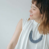 Dot Bib Adjustable Necklace / Violet