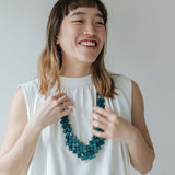 Cube Adjustable Necklace / Teal