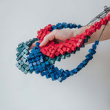 Cube Adjustable Necklace / Red