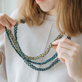 Seed Single Necklace / Navy