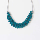 Dot Bib Adjustable Necklace / Teal