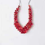 Cube Adjustable Necklace / Red