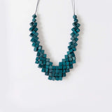 Cube Adjustable Necklace / Teal