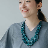 Cube Adjustable Necklace / Teal