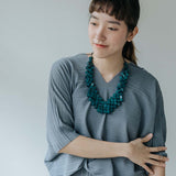 Cube Adjustable Necklace / Teal