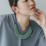 Dot Bib Adjustable Necklace / Mint Green
