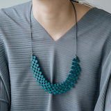Dot Bib Adjustable Necklace / Teal
