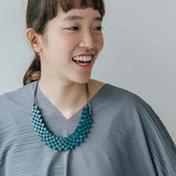 Dot Bib Adjustable Necklace / Teal