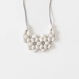 Seed Interlace Adjustable Necklace / White