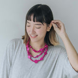 Droplet Adjustable Necklace / Raspberry