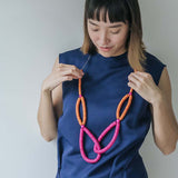 Rope Adjustable Necklace / Raspberry Mix