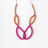Rope Adjustable Necklace / Raspberry Mix