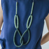 Rope Adjustable Necklace / Mint Green Mix
