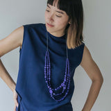 Droplet Adjustable Necklace / Blueberry