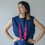 Droplet Adjustable Necklace / Raspberry