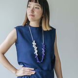Vee Adjustable Necklace / Purple Mix