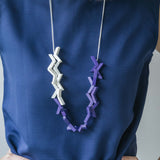 Vee Adjustable Necklace / Purple Mix