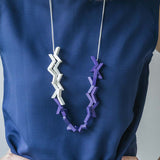 Vee Adjustable Necklace / Purple Mix