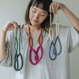 Rope Adjustable Necklace / Mint Green Mix