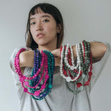 Droplet Adjustable Necklace / Raspberry