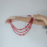 Droplet Adjustable Necklace / Scarlet