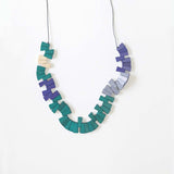 Peacock Adjustable Necklace / Purple Mix