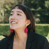 Teardrop Earrings / Raspberry