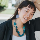 Peacock Adjustable Necklace / Turquoise Mix